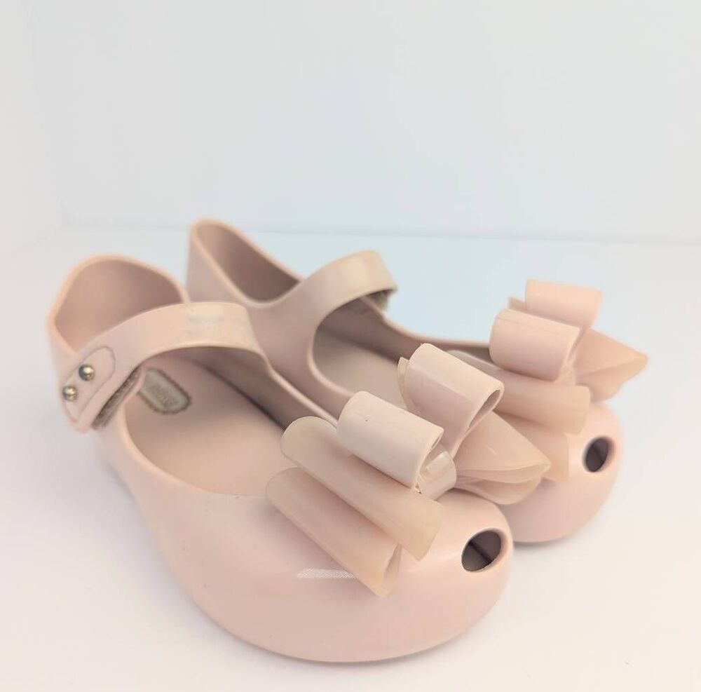 Mini Melissa ultragirl bow blush pink Mary Jane jellies toddler girls 9
